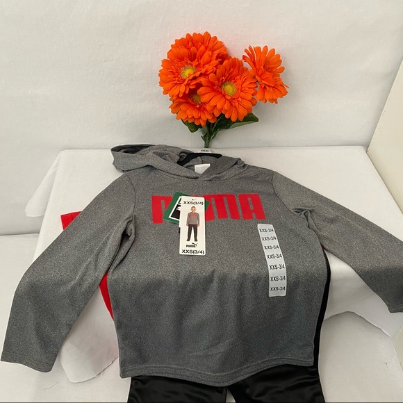 Puma boy’s 3 piece long sleeve hooded-shirt-pants - Picture 4 of 6